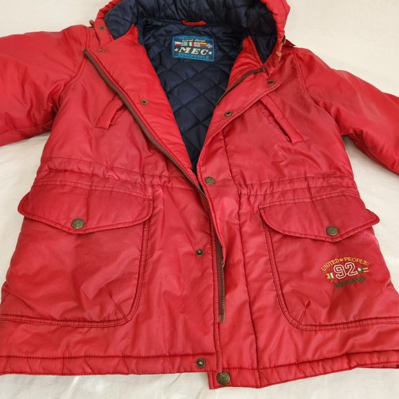 VINTAGE Unisex! *MEC* EUROPEOPLE Outdoor Winter Hoodie Jacket Size 40 (S/M) Red - Picture 7 of 16